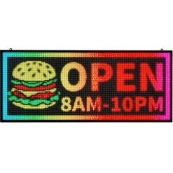 VEVOR Programmable LED Sign, P10 Full Color Flexible Digital Scrolling Panel, DIY Custom Text Pattern GIF Display Board, Bluetooth APP Control Message Shop Sign for Store Business Advertising, 40x8 in
