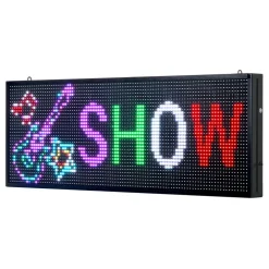 VEVOR Programmable LED Sign, P10 Full Color Flexible Digital Scrolling Panel, DIY Custom Text Pattern GIF Display Board, Bluetooth APP Control Message Shop Sign for Store Business Advertising, 40x14 in