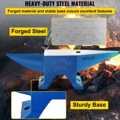 VEVOR Pro Horn Anvil , 30KG/66.1LBS Weight Steel Anvil Blacksmith Blacksmith Anvil, Portable Rugged Cast Iron Anvil Blacksmith Anvil Stable Workbench Blacksmith Forge Anvil Tool