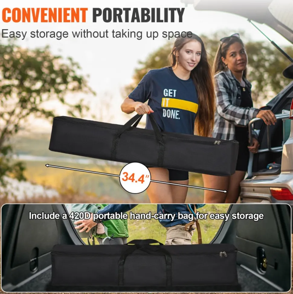 VEVOR Projector Screen with Stand, 120 inch 16:9 4K 1080 HD Outdoor Movie Screen with Stand, Wrinkle-Free Projection Screen with Bar Feet and Carry Bag, for Home Theater Cinema Backyard Movie Night