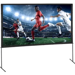 VEVOR Projector Screen with Stand, 120 inch 16:9 4K 1080 HD Outdoor Movie Screen with Stand, Wrinkle-Free Projection Screen with Bar Feet and Carry Bag, for Home Theater Cinema Backyard Movie Night