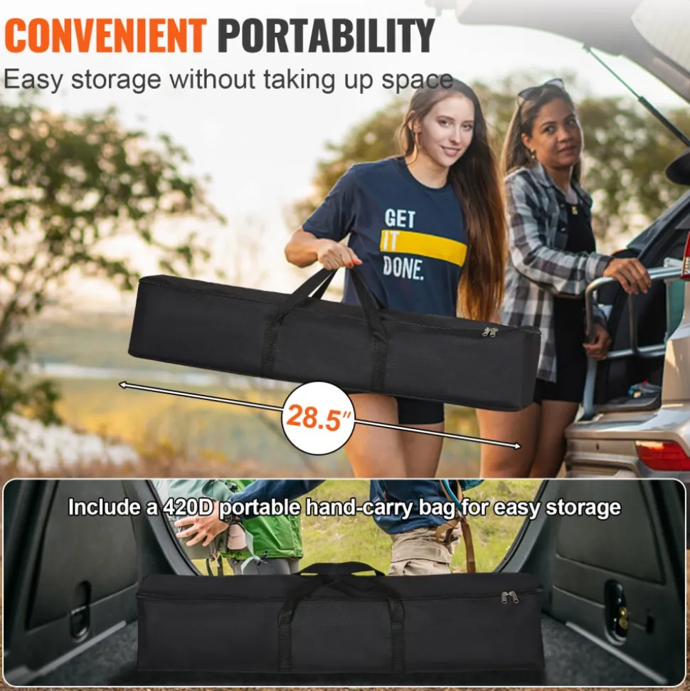 VEVOR Projector Screen with Stand, 100 inch 16:9 4K 1080 HD Outdoor Movie Screen with Stand, Wrinkle-Free Projection Screen with Bar Feet and Carry Bag, for Home Theater Cinema Backyard Movie Night