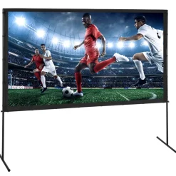 VEVOR Projector Screen with Stand, 100 inch 16:9 4K 1080 HD Outdoor Movie Screen with Stand, Wrinkle-Free Projection Screen with Bar Feet and Carry Bag, for Home Theater Cinema Backyard Movie Night