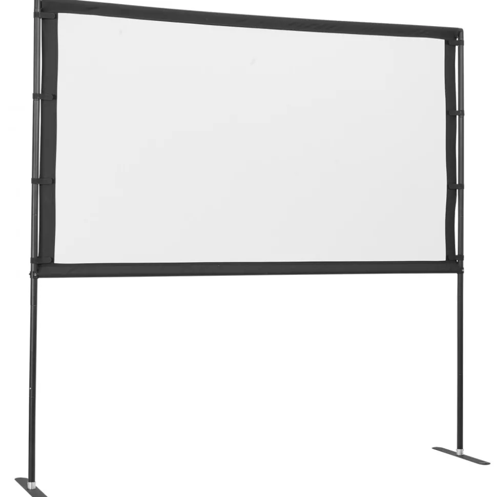 VEVOR Projector Screen with Stand, 80 Inch 160° Wide Angle Indoor Outdoor Projection Screen, 16:9 4K HD Wrinkleless Portable Dual-Stand Screens with Carry Bag, for Movie Home Theater Presentation