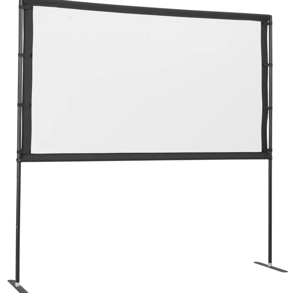 VEVOR Projector Screen with Stand, 80 Inch 160° Wide Angle Indoor Outdoor Projection Screen, 16:9 4K HD Wrinkleless Portable Dual-Stand Screens with Carry Bag, for Movie Home Theater Presentation