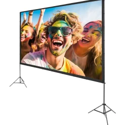 VEVOR Projector Screen with Stand, 150 inch 16:9 4K 1080 HD Outdoor Movie Screen with Stand, Wrinkle-Free Projection Screen with Tripods and Carry Bag, for Home Theater Cinema Backyard Movie Night