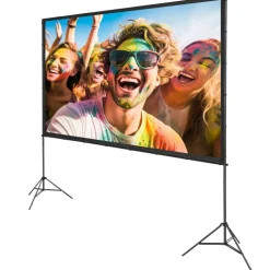VEVOR Projector Screen with Stand, 120 inch 16:9 4K 1080 HD Outdoor Movie Screen with Stand, Wrinkle-Free Projection Screen with Tripods and Carry Bag, for Home Theater Cinema Backyard Movie Night