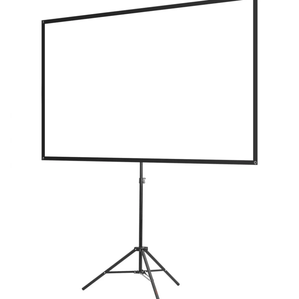 VEVOR Projector Screen with Stand, 100 Inch 160° Wide Angle Indoor Outdoor Projection Screen, 16:9 4K HD Wrinkleless Portable Dual-Tripod Screens with Carry Bag, for Movie Home Theater Presentation