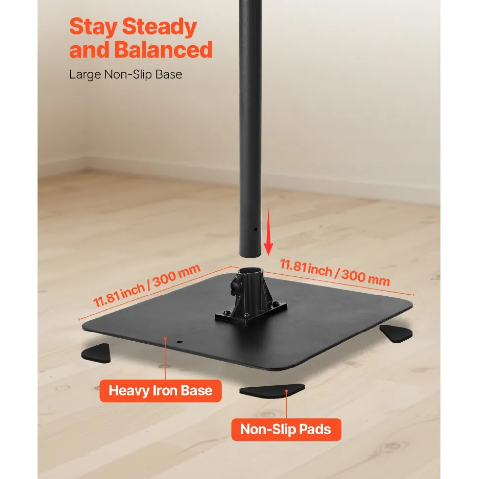 VEVOR Projector Stand, Projector Floor Stand with Adjustable Height 30.3 to 63.4 inch, 360° Horizontal Rotation Projectors Cart for Meetings, Outdoor Movies, Video Stand, Gimbal Mount or Tray Support