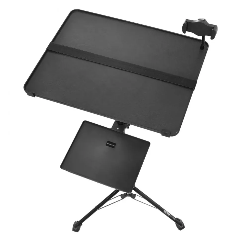 VEVOR Projector Stand with Wheels, Laptop Stand Tripod Adjustable Height from 31.3 to 67.3", Projector Tripod Stand with 2 Trays & Gooseneck Phone Holder, for Outdoor Movies, Home, Office or Studio