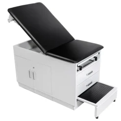 VEVOR Pro Medical Exam Table, Medical Examination Bed with Adjustable Backrest, Physical Therapy Exam Table with Locking Cabinet, 2 Drawers, Paper Roll Dispenser, Step Stool & Leg Rest, 500LBS Loading