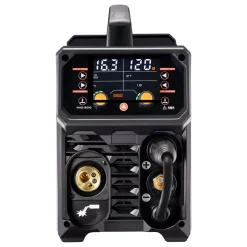 VEVOR Pro MIG Welder, 200A Pluse Mig Welding Machine, 5-in-1 Multi-Functional Welder Machine MIG Pluse/Gas MIG/Flux Core MIG/Stick/Lift TIG, 110V/220V Dual Voltage Aluminum Mig Welder with LCD Display