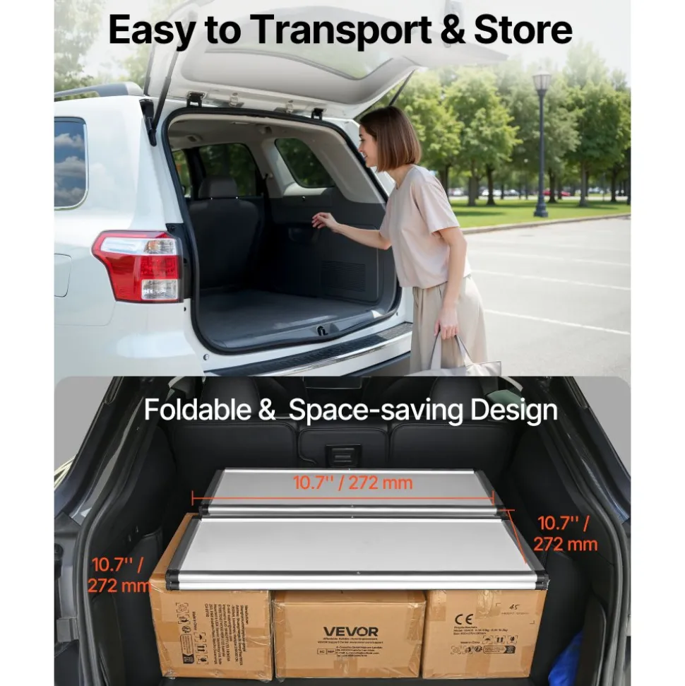 VEVOR Promotion Counter Table, Portable Tradeshow Podium Table, 30.91" x 14.96" x 71.46", Display Exhibition Counter Stand Booth Fair with Wall, Pop Up Podium with Storage Rack/Carrying Bag