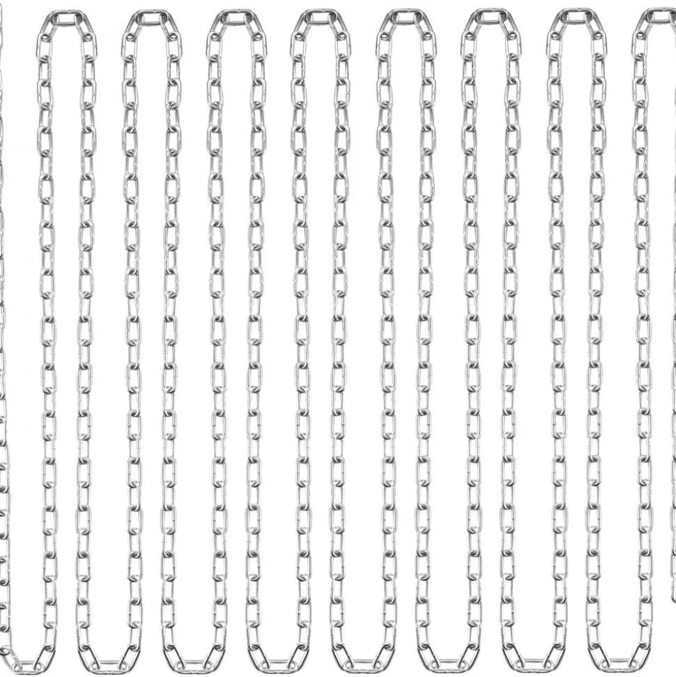 VEVOR Proof Coil Chain, 3/16" x 100', 1100 lbs Safe Working Load, Zinc Plated Proof Tested Coil Chain with Two Quick Links, Galvanized Carbon Steel Link Chain for Towing, Hanging, Camping, Pet Towing