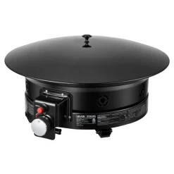 VEVOR Propane Fire Pit 24-Inch, 53,000 BTU Portable Gas Fire Pit, with Grill Grate & Lava Rocks, Adjustable Flame, Folding Legs,Smokeless Outdoor Firebowl for Camping, Patio, Backyard, Deck, RV, Black
