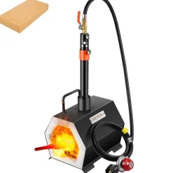 VEVOR Propane Forge Portable, Single Burner Tool and Knife Making, Large Capacity Blacksmith Farrier Forges, Mini Furnace Blacksmithing, Gas Forging Tools and Equipment, Complete Kit