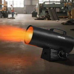 VEVOR Propane Heater, 60000BTU Forced Air Propane Heater with Stepless Temp Settings & security Protection, Portable Garage/Shop Barrel Heater for Garages, Job Sites,Indoor/Outdoor