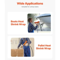 VEVOR Propane Heat Gun, Up to 187660 BTU Hot Air Gun with Adjustable Regulator, 26 FT Hose, and Hard Carrying Case, Ideal for Boat Plastic Film Shrink Wrapping, Pallet Packaging, Crafting