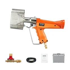 VEVOR Propane Heat Gun, Up to 187660 BTU Hot Air Gun with Adjustable Regulator, 26 FT Hose, and Hard Carrying Case, Ideal for Boat Plastic Film Shrink Wrapping, Pallet Packaging, Crafting