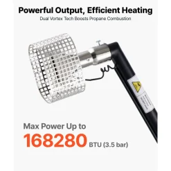 VEVOR Propane Heat Gun with 3FT Extension Pole, Up to 168280 BTU Hot Air Gun with 26 FT Hose and Carrying Case, Ideal for Boat Plastic Film Shrink Wrapping, Pallet Packaging, Crafting