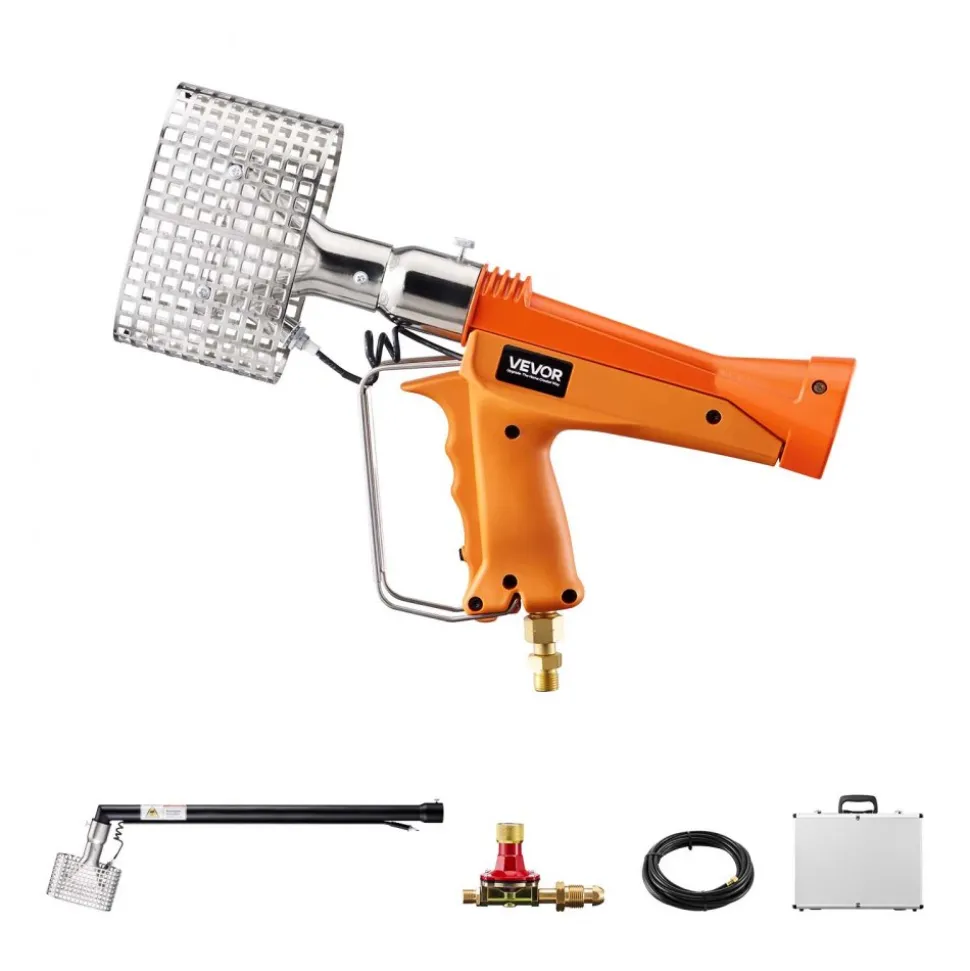 VEVOR Propane Heat Gun with 3FT Extension Pole, Up to 168280 BTU Hot Air Gun with 26 FT Hose and Carrying Case, Ideal for Boat Plastic Film Shrink Wrapping, Pallet Packaging, Crafting