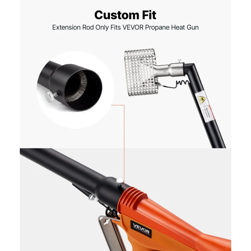 VEVOR Propane Heat Gun with 3FT Extension Pole, Up to 168280 BTU Hot Air Gun with 26 FT Hose and Carrying Case, Ideal for Boat Plastic Film Shrink Wrapping, Pallet Packaging, Crafting