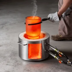 VEVOR Propane Melting Furnace Kit, 16KG/35lbs Gas Metal Melting Furnace Kit, Dual Burner Foundry Home Kiln with Crucibles and Tongs, Smelting Casting Tool for Gold Silver Copper Aluminum Metal Recycle