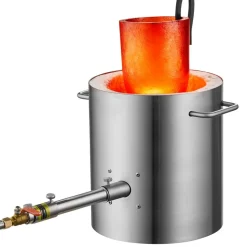 VEVOR Propane Melting Furnace Kit, 8KG/18lbs Gas Metal Melting Furnace Kit, Foundry Home Kiln with Crucible, Tongs, Wooden Handle, Smelting Casting Tool for Gold Silver Copper Aluminum Metal Recycle