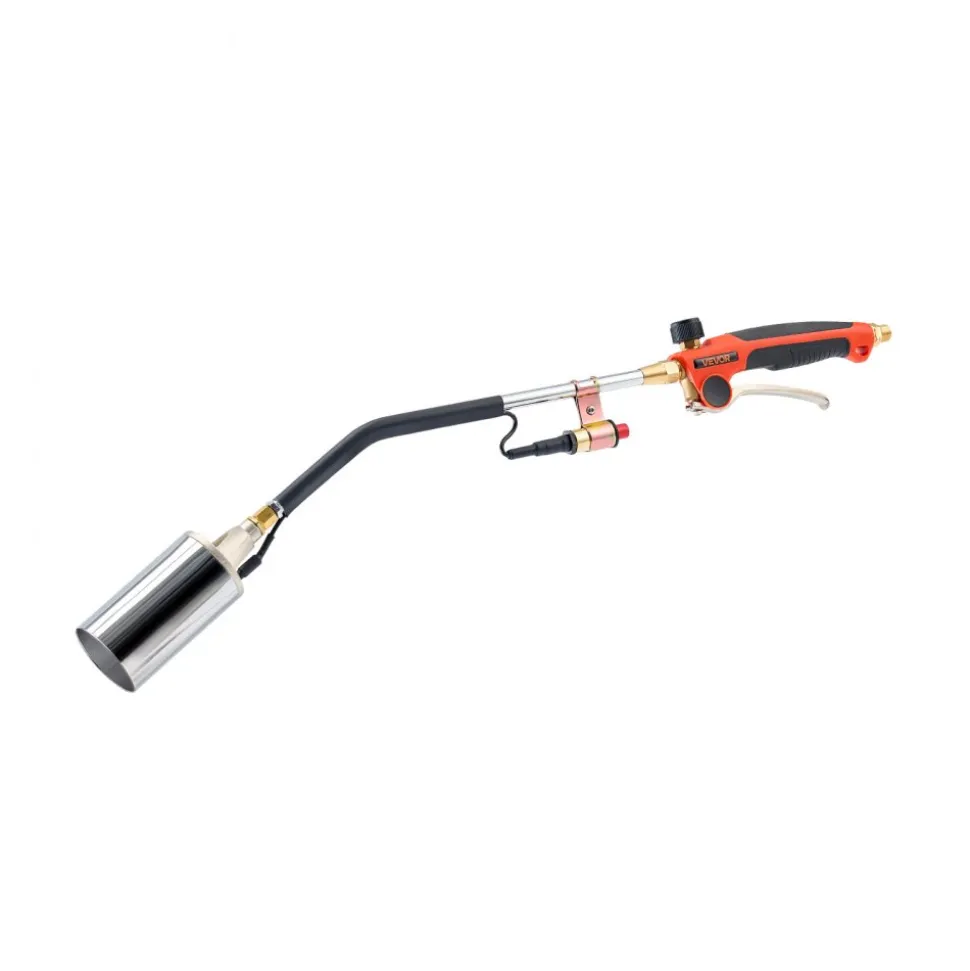 VEVOR Propane Torch Weed Burner, High Output 1,800,000 BTU with 10 ft Hose, Heavy Duty Blow Torch with Adjustable Flame and Turbo Trigger Push Button Igniter, Flamethrower Kit for Garden Ice Snow Road
