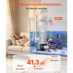 VEVOR Protein Skimmer for 30-80 Gal Saltwater Aquarium Hang On with DC Pump, Protein Skimmer with DC Pinwheel Pump, Adjustable Control, for 30-80 Gal Medium Saltwater Aquariums & Reef Tank Fish Tank