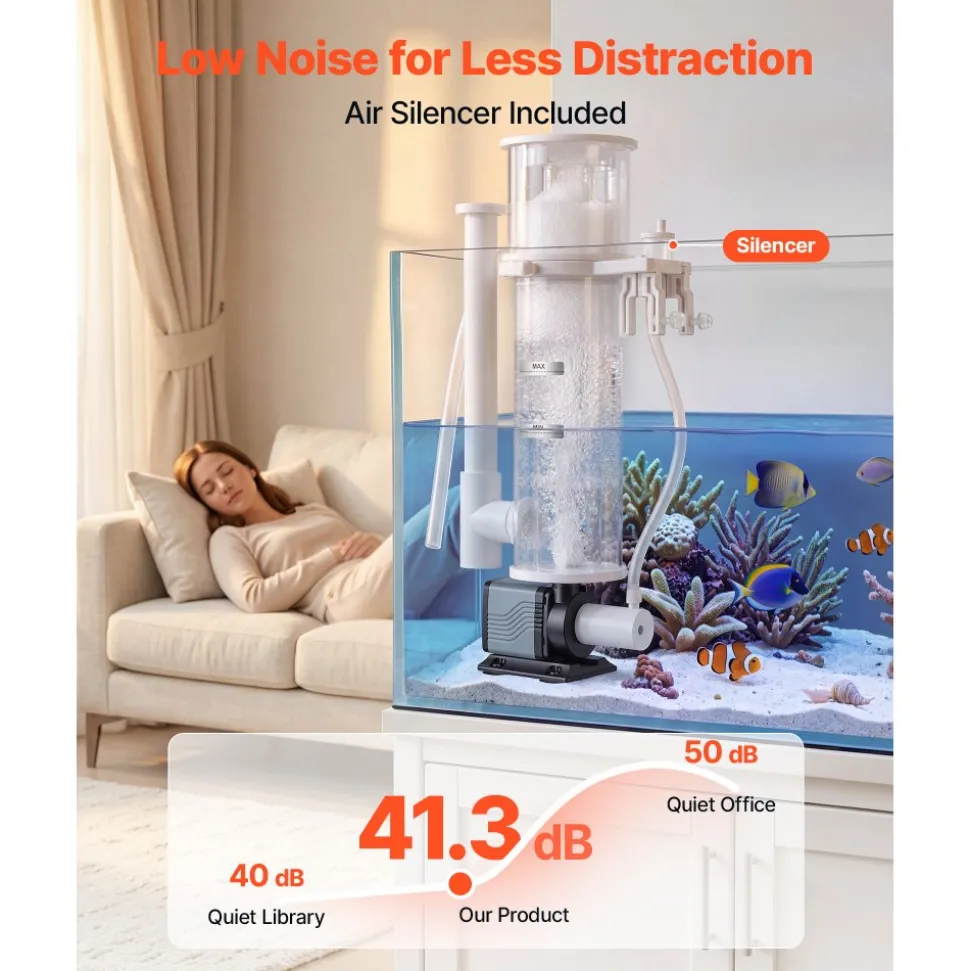 VEVOR Protein Skimmer for 30-80 Gal Saltwater Aquarium Hang On with DC Pump, Protein Skimmer with DC Pinwheel Pump, Adjustable Control, for 30-80 Gal Medium Saltwater Aquariums & Reef Tank Fish Tank