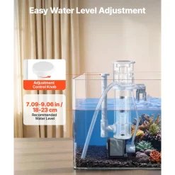VEVOR Protein Skimmer for 20-30 Gal Saltwater Aquarium Hang On with DC Pump, Protein Skimmer with DC Pinwheel Pump, Adjustable Control, for 20-30 Gallon Small Saltwater Aquariums & Reef Tank Fish Tank
