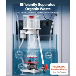 VEVOR Protein Skimmer for 106-185 Gal Saltwater Aquariums In Sump with Pump, Protein Skimmer with DC Pinwheel Pump, Adjustable Control, for 106-185 Gal Saltwater Aquarium & Reef Tank, In Sump Use Only