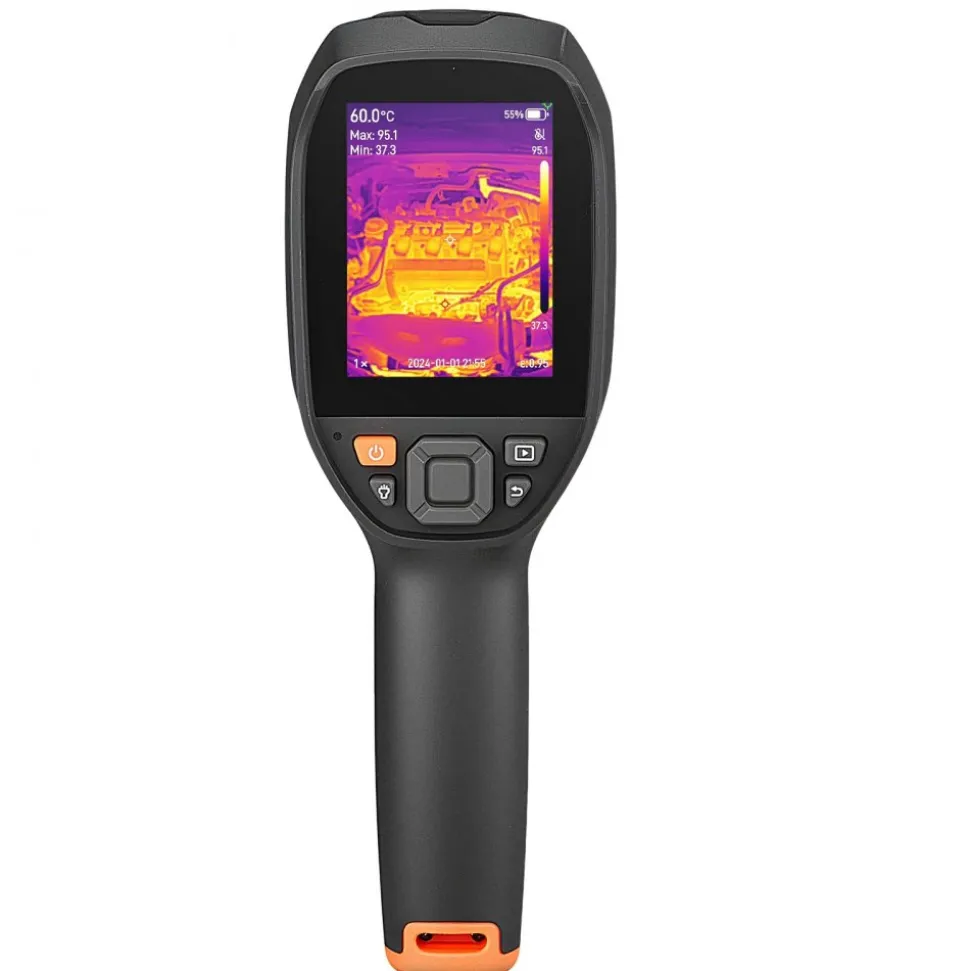 VEVOR Pro Thermal Imaging Camera, Upgraded 512 x 384 TISR Super Resolution, 3.45" LCD Infrared Thermal Imager with 2MP Visual Camera, 25HZ Refresh Rate, -4°F - 1022°F, 4 Image Modes & 7 Color Palettes