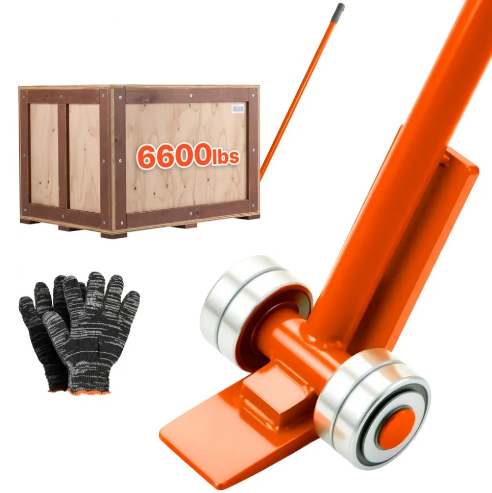 VEVOR Prylever Bar, 6600 lbs Weight Capacity, 56 Inch Carbon Steel Handle Lever Dolly, Pry Lever Bar with Wheels for Large Pallets, Heavy Items, Concrete Blocks, Heavy Duty Equipment Handling
