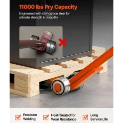 VEVOR Prylever Bar, 11000 lbs Weight Capacity, 67 Inch Carbon Steel Handle Lever Dolly, Pry Lever Bar with Wheels for Large Pallets, Heavy Items, Concrete Blocks, Heavy Duty Equipment Handling