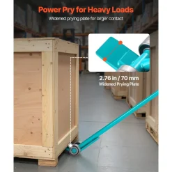 VEVOR Prylever Bar, 8818 lbs Weight Capacity, 56.5 Inch Carbon Steel Handle Lever Dolly, Pry Lever Bar with Wheels for Large Pallets, Heavy Items, Concrete Blocks, Heavy Duty Equipment Handling