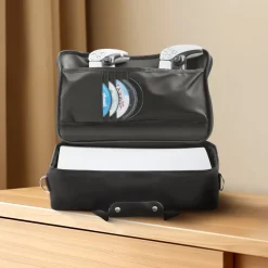 VEVOR PS5 Carrying Case, Travel Bag for Playstation 5 & PS5 Slim Waterproof Nylon, Soft Interior Lining & Padded Dividers for Extra Protection, Spacious Design with Carry Handle for Storage, Home