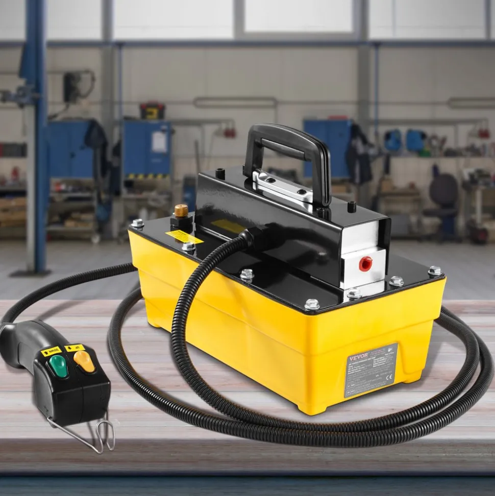 VEVOR 10,000PSI Air Hydraulic Pump, 0.61 Gal Reservoir, NPT 3/8 In Oil Outlet, NPT 1/4 In Inlet, Plastic Air Hydraulic Pump with Remote Control Actuator, for Automobile Frame Machine & Hydraulic Press
