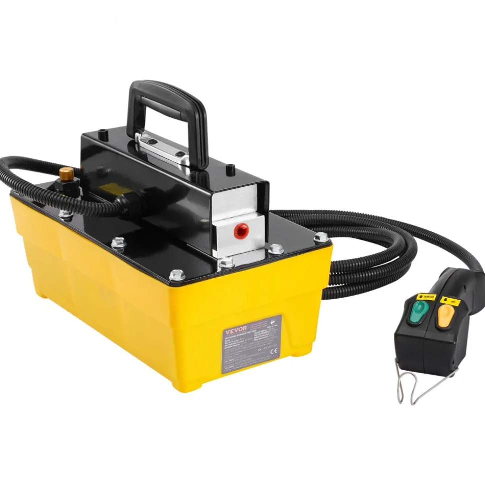 VEVOR 10,000PSI Air Hydraulic Pump, 0.61 Gal Reservoir, NPT 3/8 In Oil Outlet, NPT 1/4 In Inlet, Plastic Air Hydraulic Pump with Remote Control Actuator, for Automobile Frame Machine & Hydraulic Press