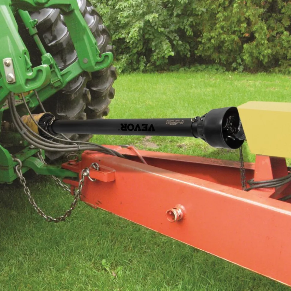 VEVOR PTO Shaft 1 3/8" PTO Drive Shaft, 6 Spline End Round End PTO Driveline Shaft, Series 4 Tractor PTO Shaft, 39"-55" Brush Hog PTO Shaft, Black PTO Shaft for Bush Hog/Finish Mower/Rotary Cutter
