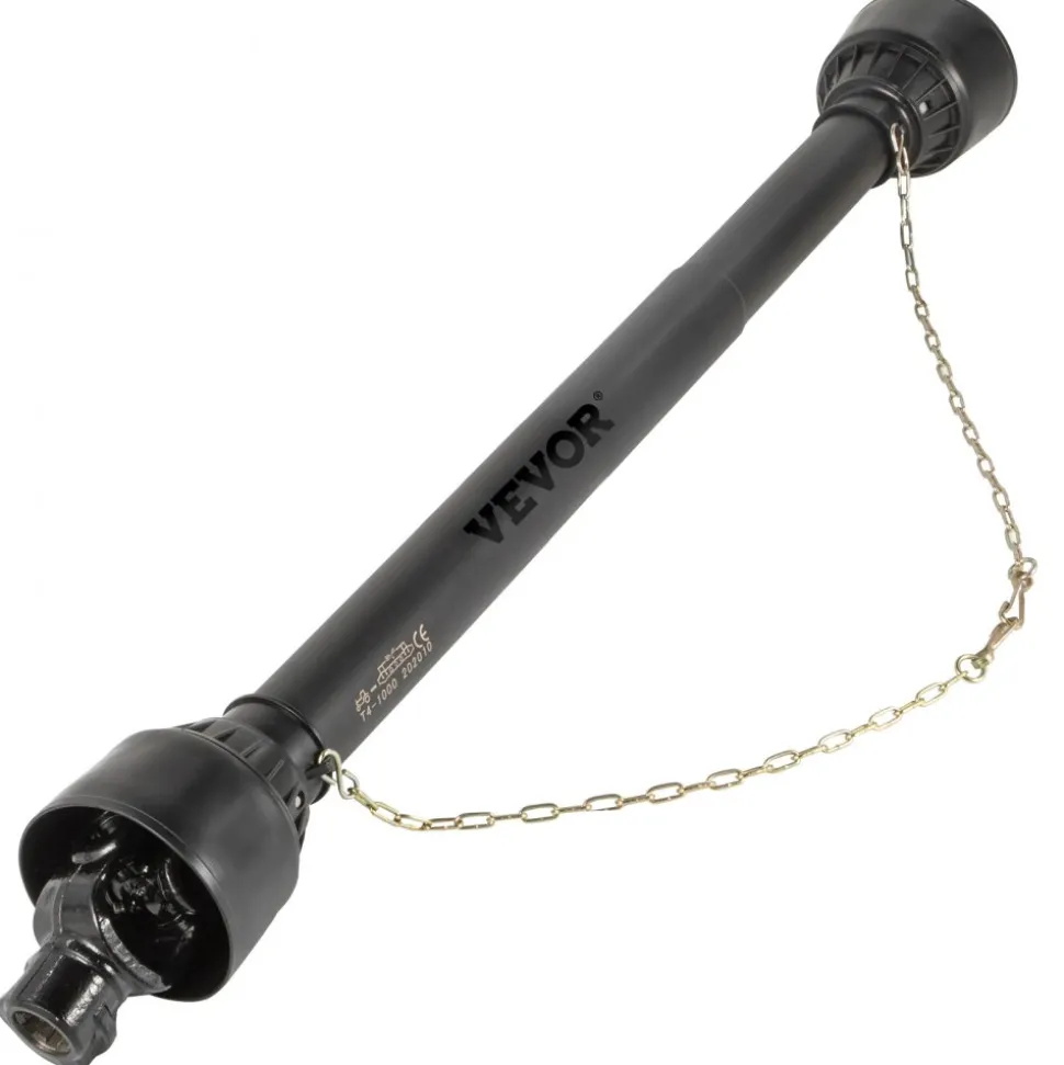 VEVOR PTO Shaft, 1-3/8" PTO Drive Shaft, 6 Spline Tractor, Round Implement Ends PTO Driveline Shaft, Series 4 Tractor PTO Shaft, 43"-61" Brush Hog PTO Shaft Black, for Finish Mower, Rotary Cutter