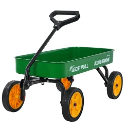 VEVOR Pull-Along Wagon for Kids, 39 inch Toddler Wagons, Supports up to 176 lbs, All-Terrain Wagons with Handle, Utility Wagon Cart Birthday Present for Kids Gardening Beach Camping, Green