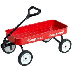 VEVOR Pull-Along Wagon for Kids, 39 inch Toddler Wagons, Supports up to 176 lbs, All-Terrain Wagons with Handle, Utility Wagon Cart Birthday Present for Kids Gardening Beach Camping, Red