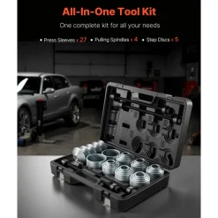 VEVOR Pull and Press Sleeve Kit, 36 PCS, Steel Bush Removal Insertion Sleeve Tools with Carrying Case, Compatible with LCV and HGV Engines, for Removing and Installing Bushings, Bearings, and Seals