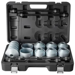 VEVOR Pull and Press Sleeve Kit, 36 PCS, Steel Bush Removal Insertion Sleeve Tools with Carrying Case, Compatible with LCV and HGV Engines, for Removing and Installing Bushings, Bearings, and Seals