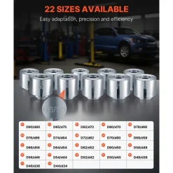 VEVOR Pull and Press Sleeve Kit, 27 PCS, Steel Bush Removal Insertion Sleeve Tools with Carrying Case, Compatible with LCV and HGV Engines, for Removing and Installing Bushings, Bearings, and Seals