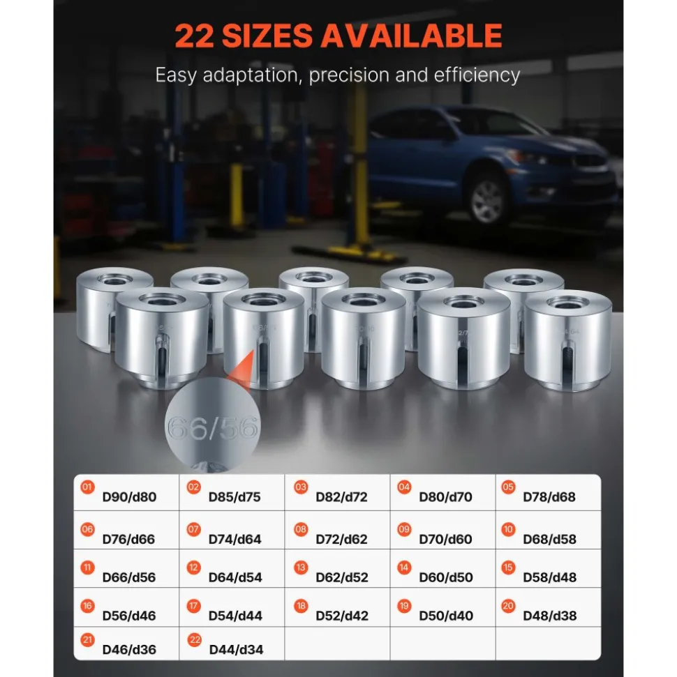 VEVOR Pull and Press Sleeve Kit, 27 PCS, Steel Bush Removal Insertion Sleeve Tools with Carrying Case, Compatible with LCV and HGV Engines, for Removing and Installing Bushings, Bearings, and Seals