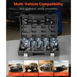 VEVOR Pull and Press Sleeve Kit, 27 PCS, Steel Bush Removal Insertion Sleeve Tools with Carrying Case, Compatible with LCV and HGV Engines, for Removing and Installing Bushings, Bearings, and Seals