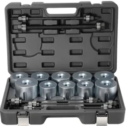 VEVOR Pull and Press Sleeve Kit, 27 PCS, Steel Bush Removal Insertion Sleeve Tools with Carrying Case, Compatible with LCV and HGV Engines, for Removing and Installing Bushings, Bearings, and Seals